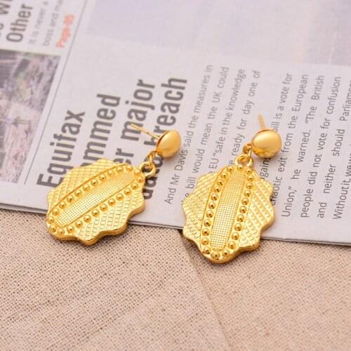 24K Fashion Exquisite Luxury Dubai Earrings Gold color India Nigeria African Big Jewelry Accessories Jewelry Wholesale