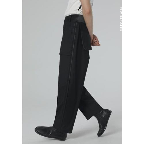 27-46 2020 Mens clothing Hair Stylist fashion show designer Satin panel Ninth pants plus size costumes