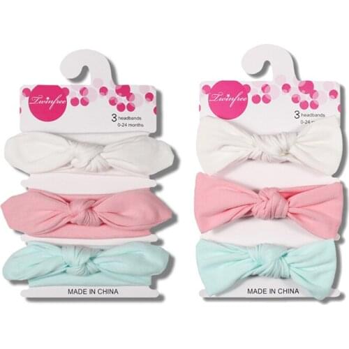 3Pcs/Set Soft Elastic Baby Headband Solid Color Toddler Girls Bow Knotted Baby Girl Headband Newborn Baby Hair Accessories 0-24M