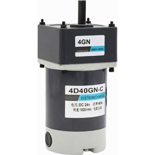 40W high torque permanent magnet dc gear motor,4D40GN-C 12V 24V Reversible turn DC motor,low rpm electric dc gear motor,J18293