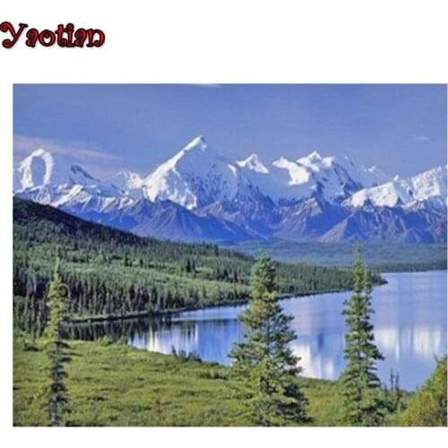 5D Diamond Painting Summer Snow Mountain Lake Landscape Full Square Drill DIY Diamond Embroidery sale Rhinestone Decoration Gift