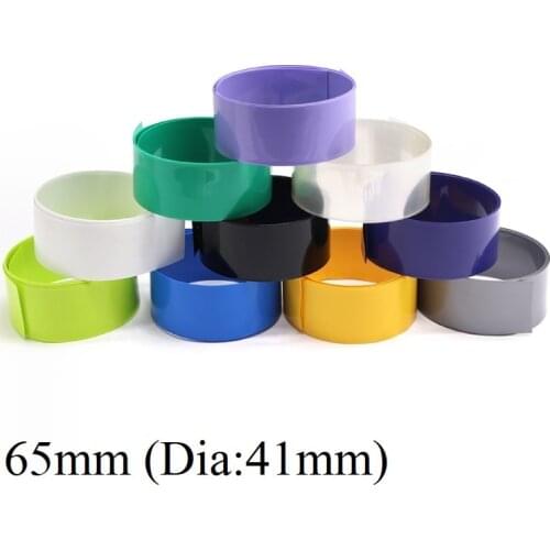 65mm Width 18650 Lithium Battery Film Wrap PVC Heat Shrink Tube Sheath Cover Insulated Cable Sleeve Pack Protection Multicolor