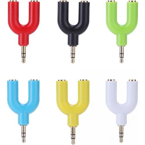 3.5mm Extension Earphone Headphone Audio Splitter 1 Male to 2 Female Cable Adapter Converter Connector