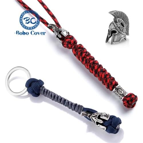 Vintage Antique Bronze Accessories Lanyard Keychain Survival Paracord Braided Rope Keychain Car Key Knife Keyring Jewelry Gifts