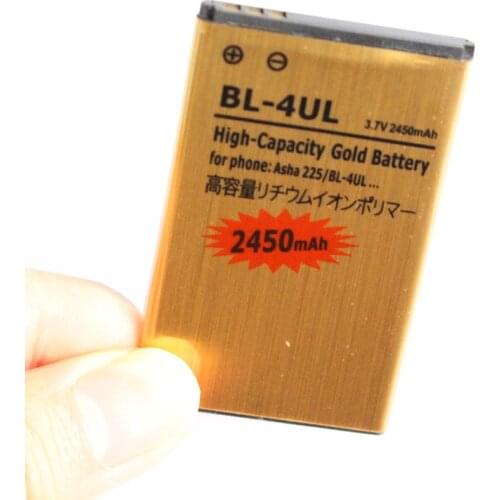 Ciszean 10pcs/lot 2450mAh BL-4UL / BL 4UL / BL4UL Gold Replacement Li-ion Battery For Nokia Asha 225 Asha225 + Tracking Code