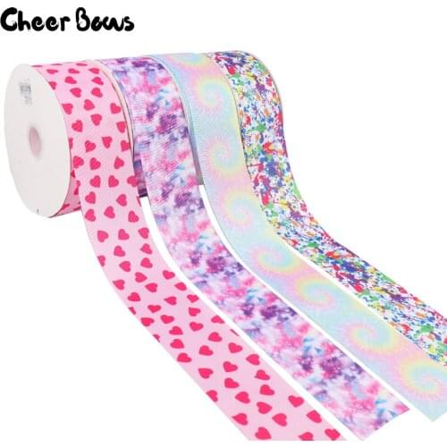 Colorful Printed Grosgrain Ribbon 75mm Width Single Face 100% Polyester Wedding Decor Ribbons Christmas Gift Print Ribbons