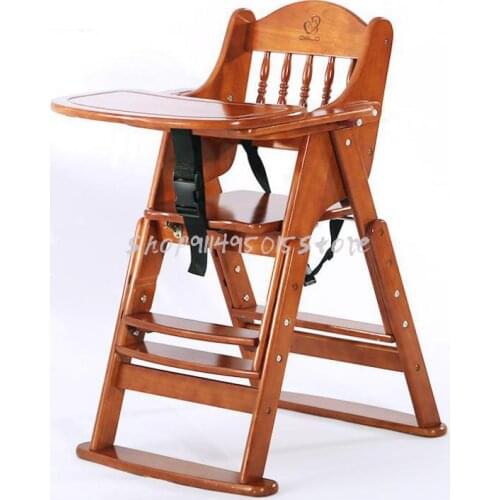 Baby Dining Chair Household Children Multifunctional Solid Wood Dining Table Chair Foldable Bb Baby Stool Eating Seat