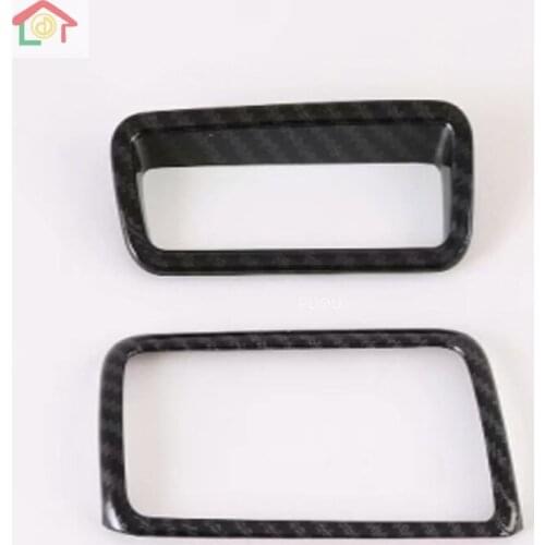 For KIA K7 (Cadenza)Premier 2019 2PC carbonfiber Headlight Switch Adjustment Button Circle Protection Trim Stickers