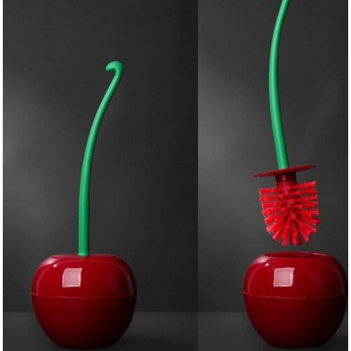 Cherry shape lavatory cleaning toilet brush toilet brush with holder cherry toilet brush toilet brush set toilet brush black
