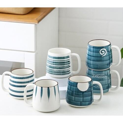 Ceramic Mug Japanese Hand-painted Underglaze Afternoon Tea Cup Breakfast Coffee Milk Lovers Water Cup
