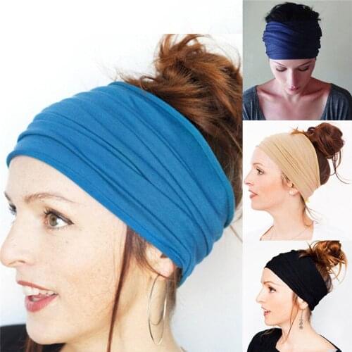 Classic Soft Hair Bands For Women Solid Sport Headband Yoga Turban Headwrap Outdoor Bows Head Band Girls Hair Accessories