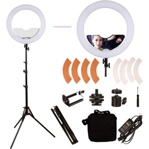 GSKAIWEN 18 inch 240 LED Ring Light Mirror Make Up Beauty Light with Stand for Wedding Photography, Beauty Light, Night Video