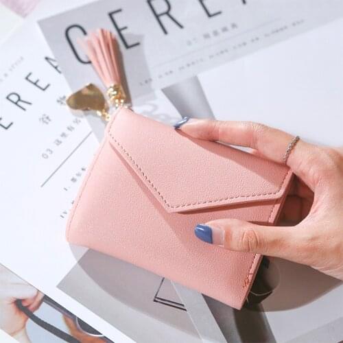 Women Small Wallets Fashion Leather Short Zipper Buckle Pouch Handbag Card Holder Multifunction Money Clip Coin Pocket Purse