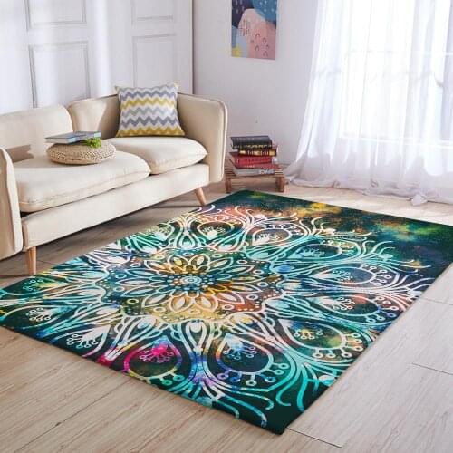 Colorful Star Sky Mandala Carpet for Living Room Boho Decor Gorgeous Floor Mat Bedroom Rug Floral Carpet Bathroom Mat Doormat
