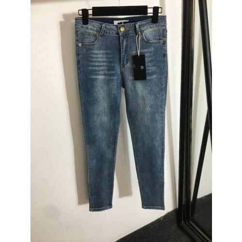 Levlmoly Design 2021 New Womens Brand Jeans Letter Embroidered Slim Pants