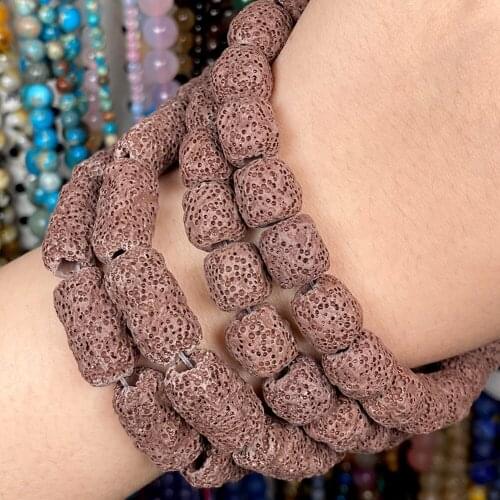 Dull Polish Natural Brown Volcanic Rock Stone Lava Spacer Beads Matte Beads For Jewelry Making Diy Bracelet Accessories 15