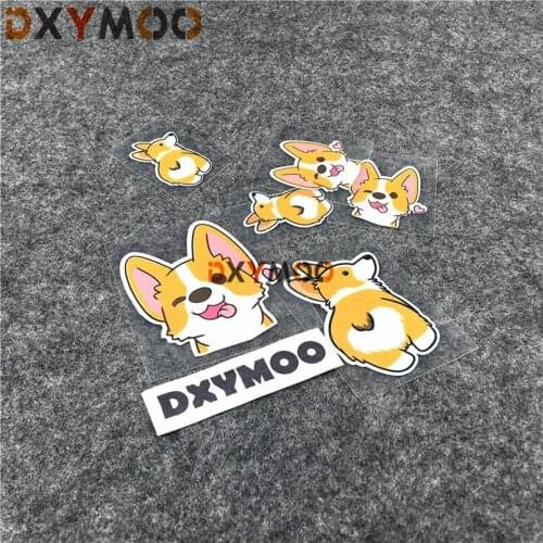 Cartoon Hipster Lovely Dog Welsh Corgi Car Window Stickers