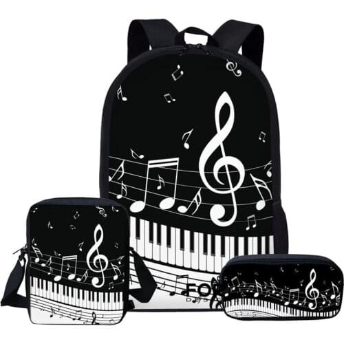 Children School Bags Set for Teen Boys Girls Music Note Backpacks Piano Book Bag Kids Shoulder Bag mochila escolar