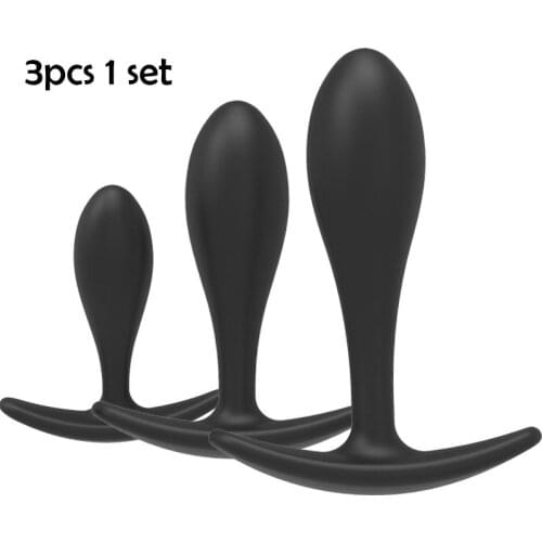 3pcs/Set Silicone Butt Plug Set Smooth Anal Plug Prostate Massage Dilatador Anal Expander Sex Products For Wome Men
