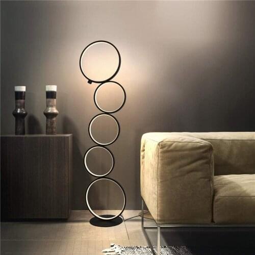 Nordic Ring Touch Switch LED Floor Lamp Modern Dimmable Home Decor Floor Light Living Room Bedroom Bedside Lamp Indoor Lighting