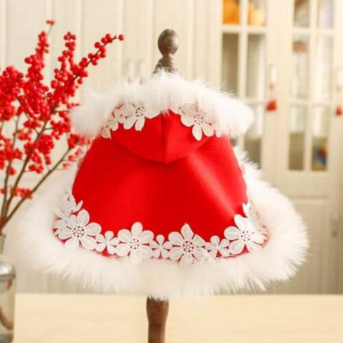 Pet clothes Teddy Baume Yorkshire dogfight dog dress new years Cape Red New Years cat dress