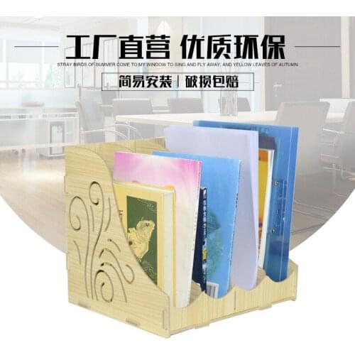 1pcs office supplies multi-function desktop items finishing A4 wooden green storage box file rack data box locker
