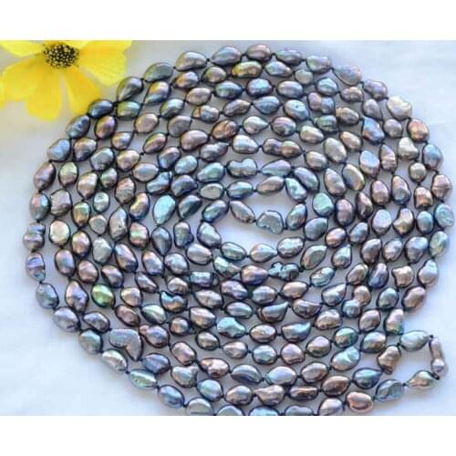 80-200cm 30-80inch 10mm black brown colors baroque freshwater pearl Necklace Woman Jewelry AAA Natural pearl