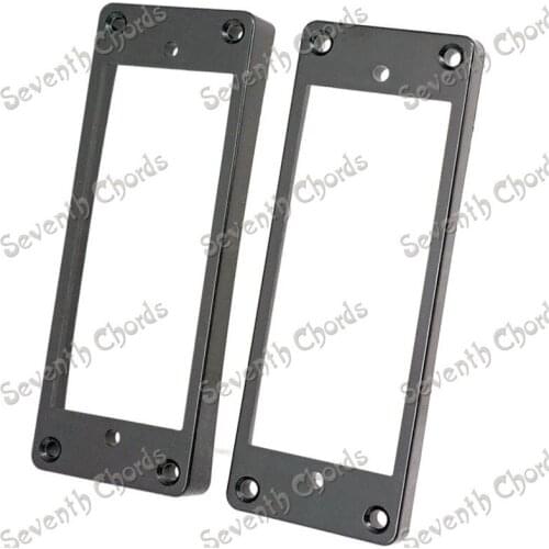 A Pair of Black Plastic Curved Pickup Humbucker Ring Set For Electric Guitar Replacement Neck Ring and Bridge Ring