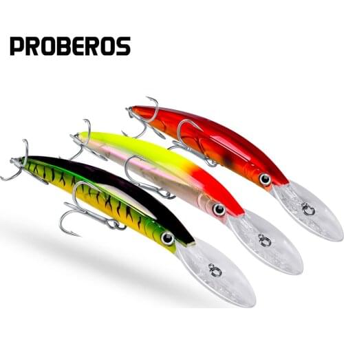 PROBEROS Minnow Bait 10pcs/lot Fishing Lure 10 Colors 7"-17.78cm/0.963oz-27.31g with 2/0# Hooks Fishing Baits