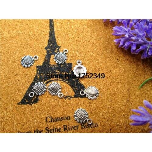 20pcs-Sunflower Charms,Antique Tibetan silver Flower charm Pendants,Helianthus Annuus Charms, Jewelry Making 15x18mm