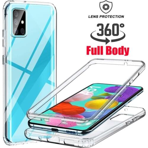 360 Full Body Soft Clear Cover For Samsung Galaxy M21 M31 A01 A31 A51 A71 A10 A10S A20S A20 A30S A50 A40 S10 Plus S20 Ultra Case