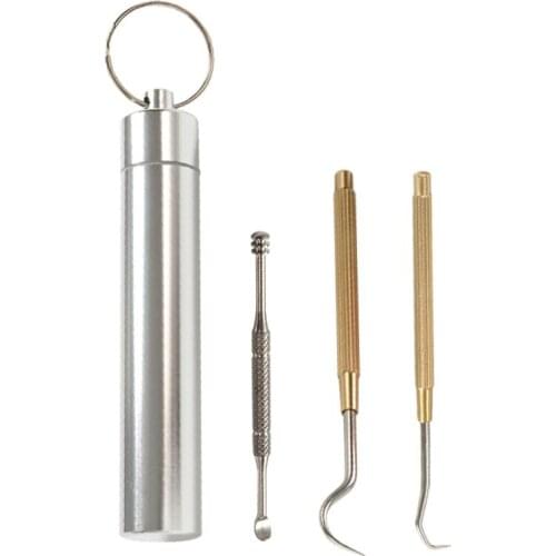 Portable Stainless Steel Metal Toothpick Suit Reusable Waterproof Fork Case For Travel Camping Party Kitchen Accessories 2021