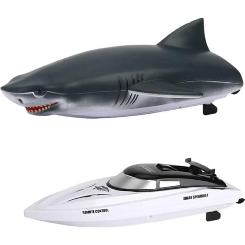 RC Ship Shark Boats 2 In 1 High-speed Remote Control Simulation Remote Control Shark Boat Toy RC Boats Vehicles