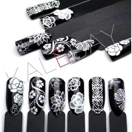 3D White Color Nail Stickers Self-Adhesive Sticker Manicure Nail Design Decal Art Stickers on The Nails of The Inscription