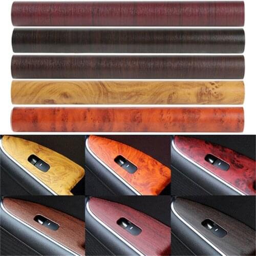 30*100cm PVC Self-adhesive Wood Grain Textured Car Wrap Film Car Internal Stickers DIY Furniture Wood Grain Film Accessorries