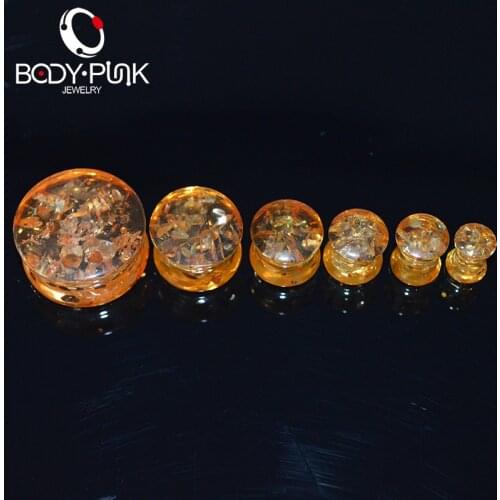 BODY PUNK Acrylic Cylindrical Pulleys Ear Expander Earings Piercing Fashion Punk Ear Plugs Tunnels Body Jewelry PLG 037
