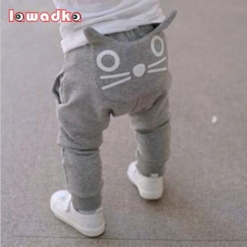 Cute Cartoon Pattern Baby Pants Boys Harem Pants Cotton Owl Trousers Spring and Autumn