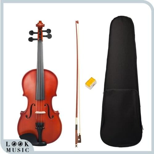 Natural Color 1/8 Violin Fiddle Violin + Violin Case Bow Strings Maple Wood Violin For Beginner Students For 4-5 Years Kids