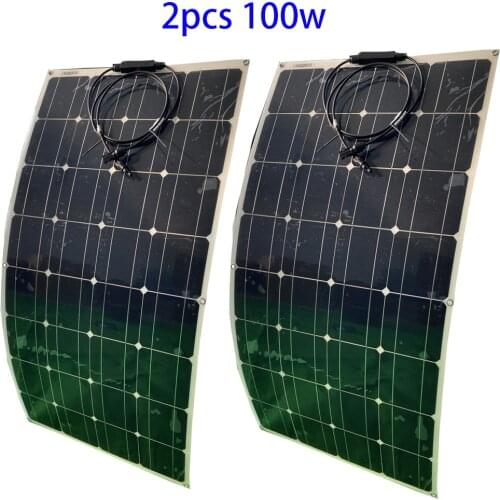 100w 18V Monocrystalline Solar panel solar cell for 12V battery charger 100W flexible solar panel RV Home Boat system Kit