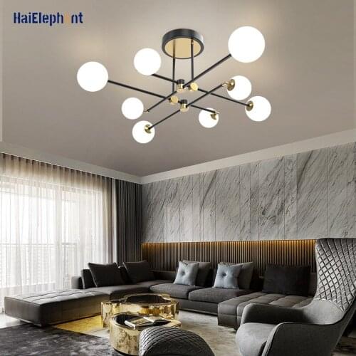 Modern White Acrylic Ball Chandelier Lights Branch Type Decorative Led lighting for Living Room Kitchen Lobby Hotel Fixtures