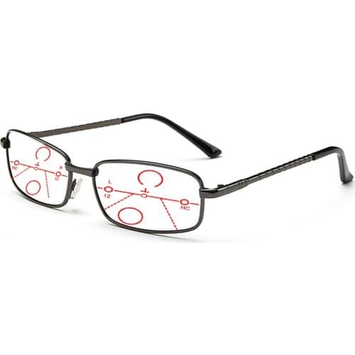 Rectangle Small Frame Sports Men Progressive Multifocal Reading Glasses +0.75 +1 +1.25 +1.5 +1.75 +2 +2.25 +2.5 +2.75 To +4