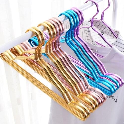 5/10/20pcs Kids Clothes Hangers Aluminum Alloy Traceless Non-slip Holder Metal Hanger Children Clothing Organizer Drying Rack