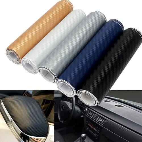 6 Colors 10cm x 127cm 3D Tint Vinyl Film Car Sticker DIY Carbon Fiber Decal Wrap Roll Adhesive Car Styling for Interior Exterior