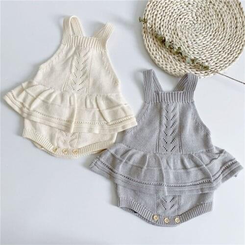 Knitted Baby Clothes Newborn Baby Romper Jumpsuit Sleeveless Infant Baby Overalls Playsuit Boys Girls Romper Clothes Baby Outfit