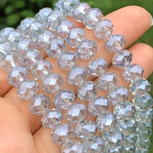 Upscale Clear Gray Austria Rondelle Crystal Glass Bead Faceted Loose Spacer Beads For Jewelry Making Diy Bracelet Accessories