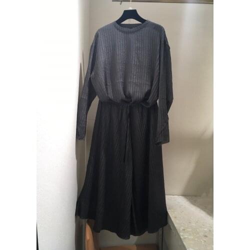 New women fashion 2021 silk pleated suit top + skirt 2-piece set 0325