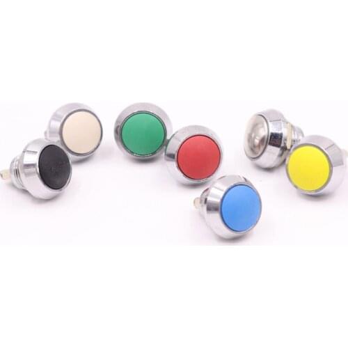 1pc 12mm Stainless Steel Colorful Momentary Horn Door Bell Power Push Button Siwtch Screw Feet Terminal Car Auto Engine Start PC