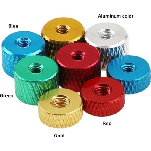 10PCS M3 M4 Aluminum Alloy Knurled Thumb Screws Nuts Hand Round Nuts Multiple Color