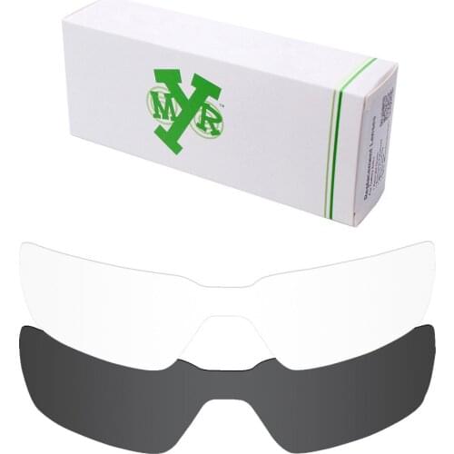 2 Pieces Mryok Replacement Lenses for Oakley Probation X-Metal Sunglasses Lens Stealth Black & HD Clear