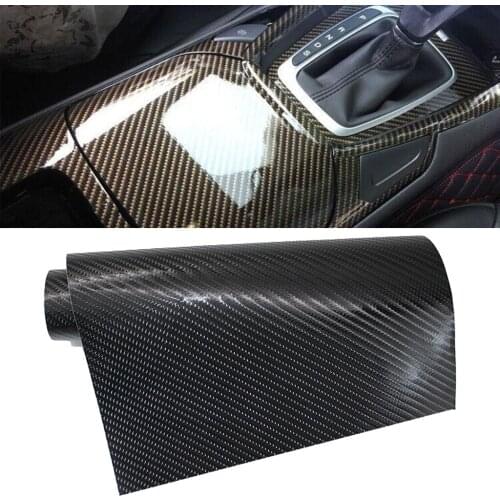 30x150cm Black Carbon Fiber Vinyl Wrap 5D 7D Bubble Free Car Interior Decoration